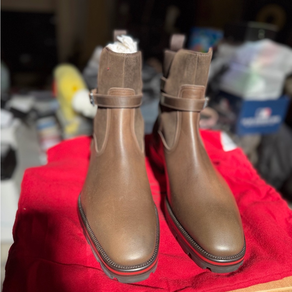 Christian Louboutin Brown Leather Chelsea Boots